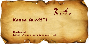 Kassa Aurél névjegykártya